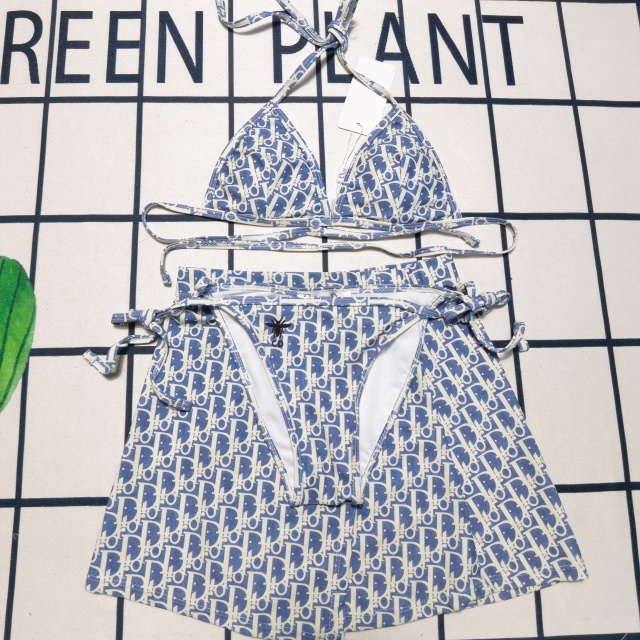Printed Fashion Strappy 3 Piece Bikini Set