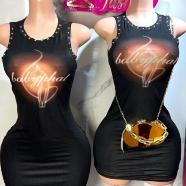 Printed Sleeveless Slim Fitted Mini Dress