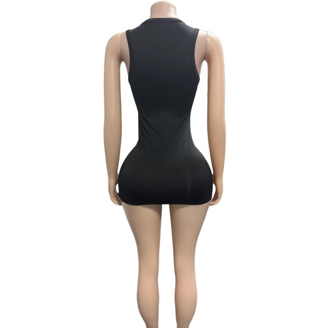 Printed Sleeveless Slim Fitted Mini Dress
