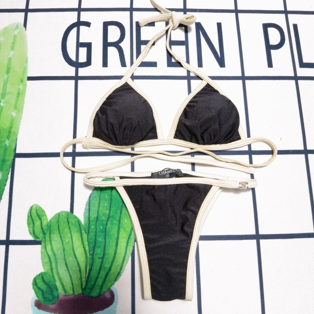 Rhinestones Strappy Sexy Bikini Set