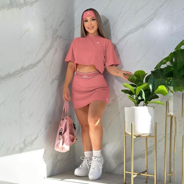 Fashion Embroidery Casual Sport Mini Skirt Set