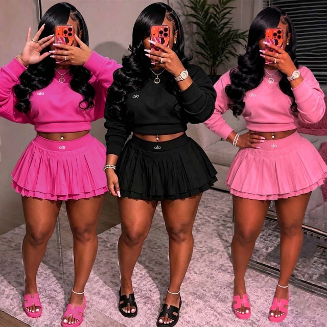 Fashion Sport Pleated Skirt Set