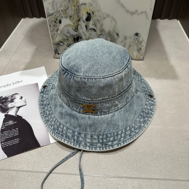 Metal Logo Denim Bucket Hats