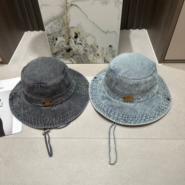Metal Logo Denim Bucket Hats