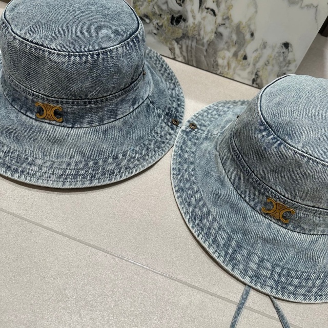 Metal Logo Denim Bucket Hats