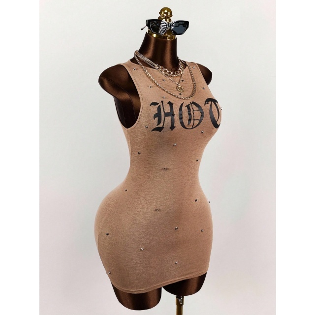 Sleeveless Printed Slim Fit Bodycon Dress