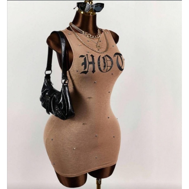 Sleeveless Printed Slim Fit Bodycon Dress