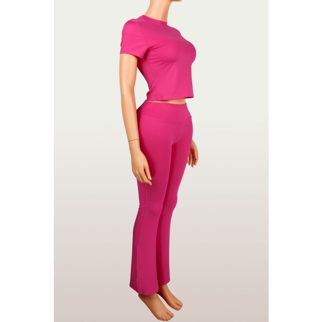 Solid Color Activewear Two Pieces Pant Set