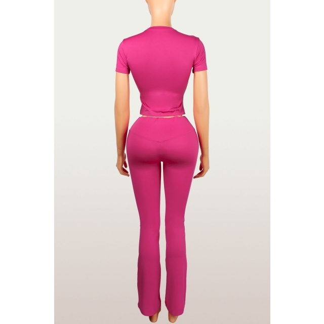 Solid Color Activewear Two Pieces Pant Set