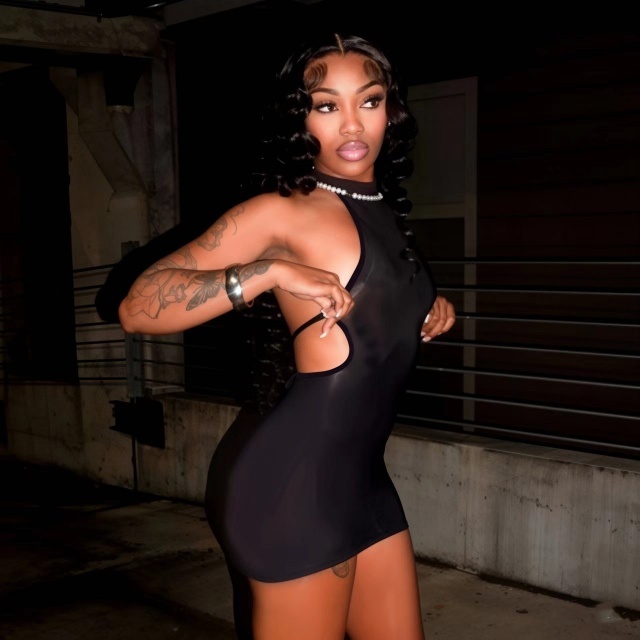 See Through Low Rise Bodycon Dress