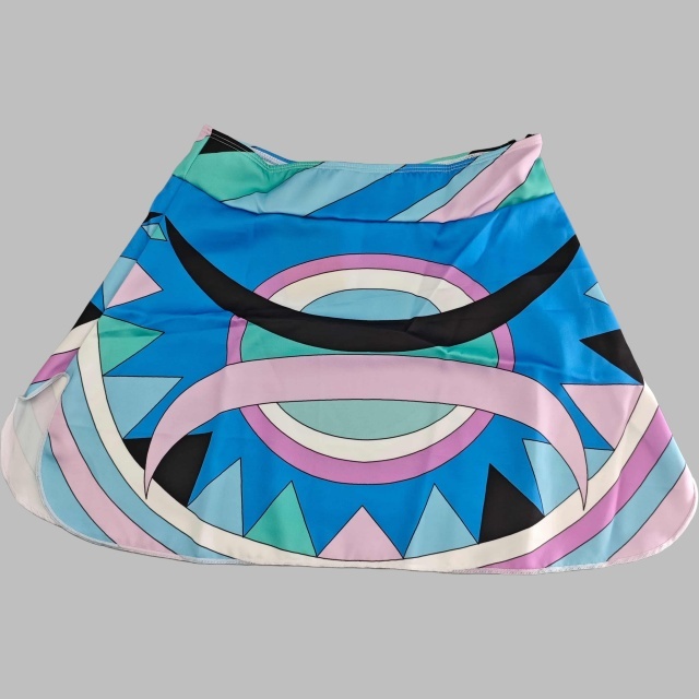Colorblock Printed Halter One Pieces Swimsuit with Scarf