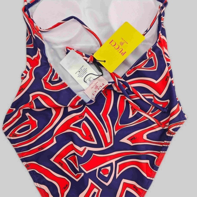 Colorblock Halter Neck One Piece Swimwear Scarf Set