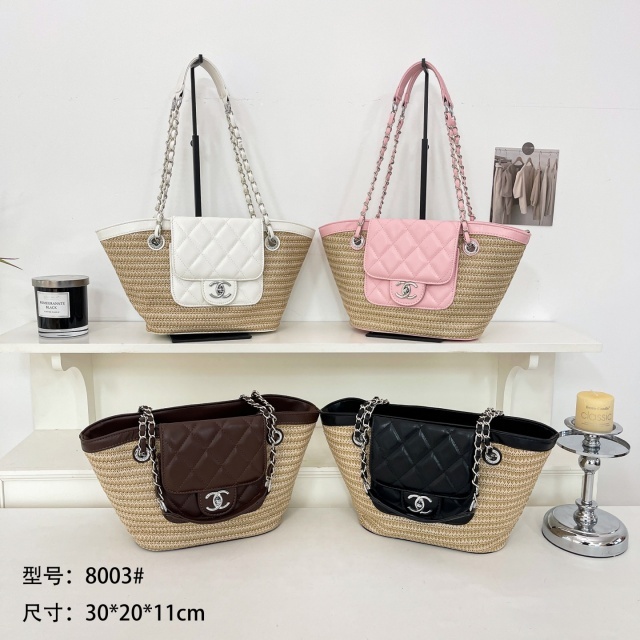 Metal Logo Fashion Women Beach Handbags