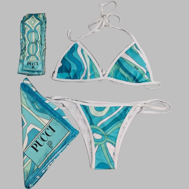 New Printed Fashion Bikinis Scarf Set