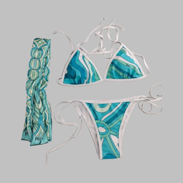 New Printed Fashion Bikinis Scarf Set