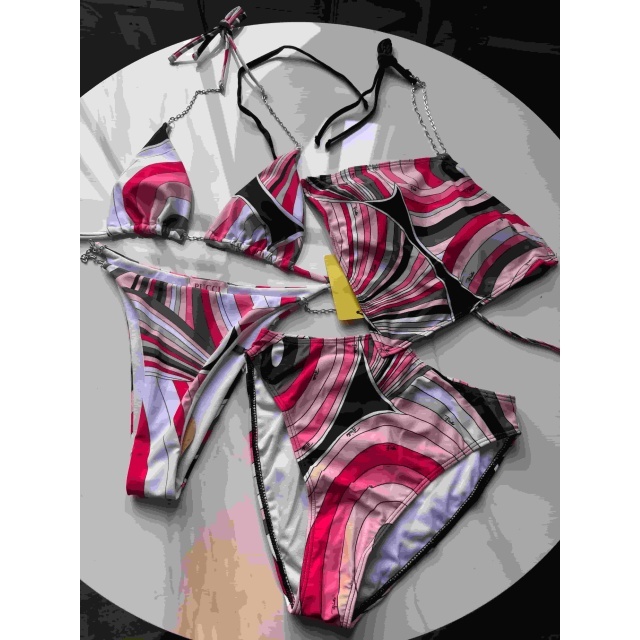 Pink Printed Fashion Beachwear Bikinis Set