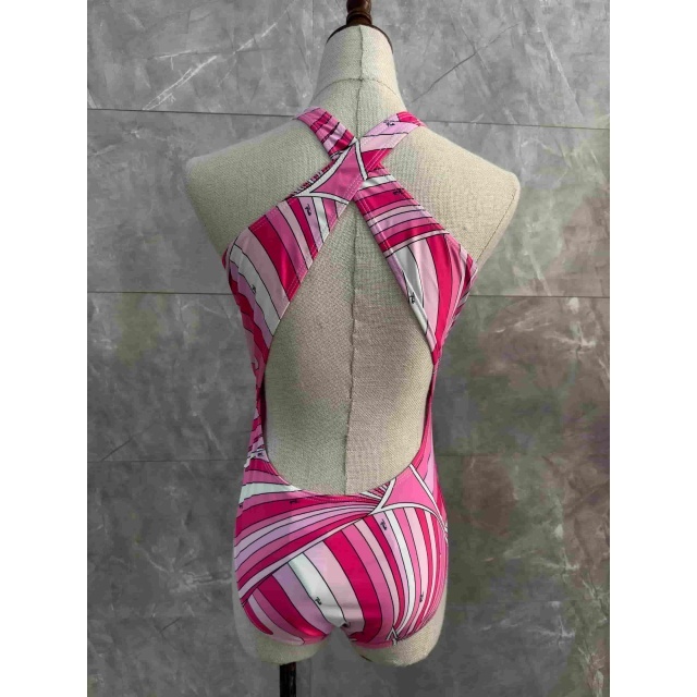 Pink Printed One Piece Swimsuit Scarf Set