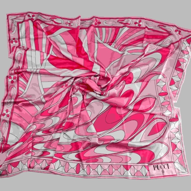 Pink Printed One Piece Swimsuit Scarf Set
