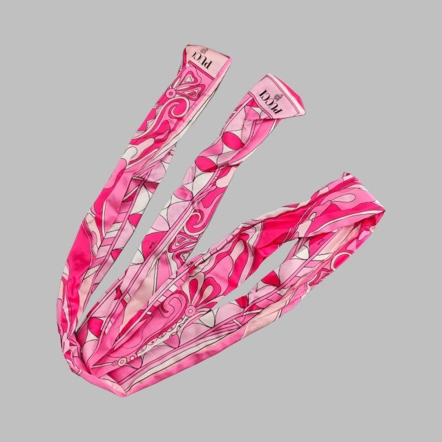 Pink Printed One Piece Swimsuit Scarf Set