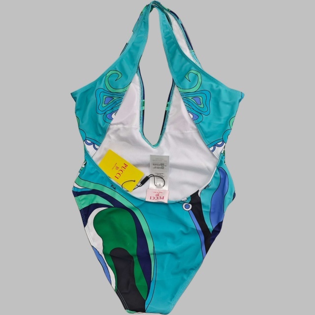 Plunging V Neck One Piece Swimwear Scarf Set