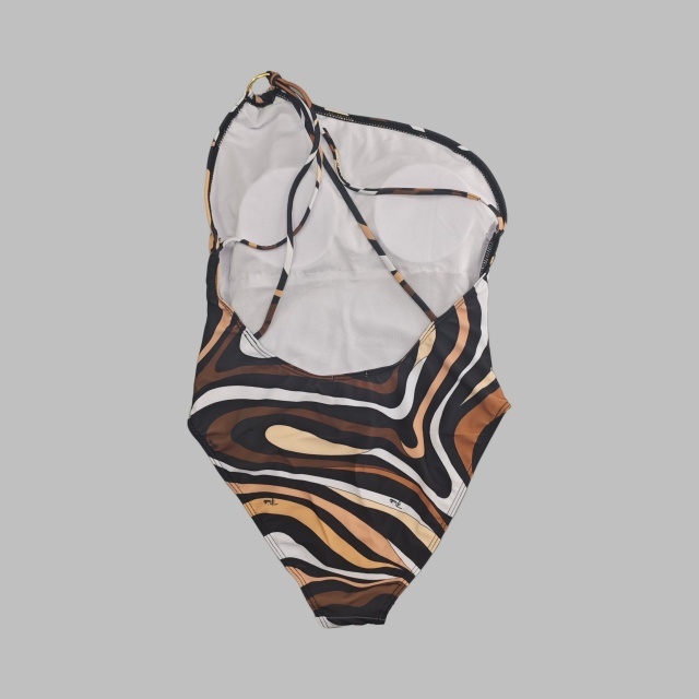 Single Shoulder One Piece Swimwear Scarf Set