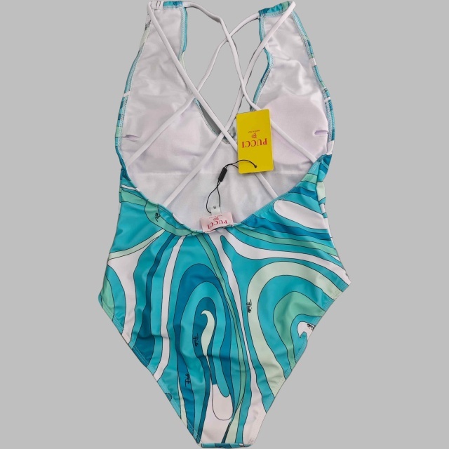 V Neck Printed One Piece Swimwear Scarf Set