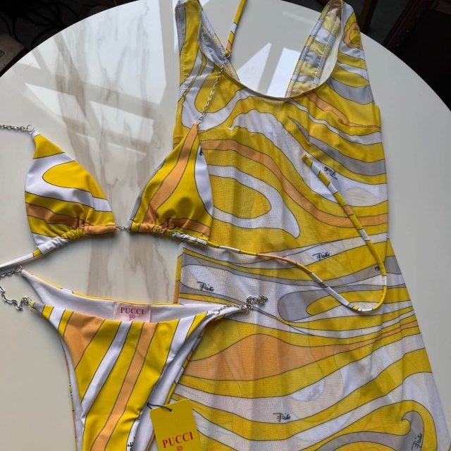 Yellow Fashion Beachwear Bikinis Set
