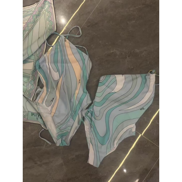 Printed Fashion One Piece Swimsuit Scarf Set