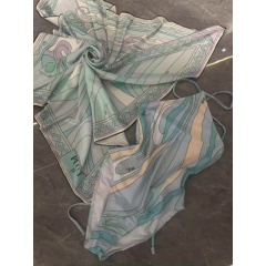 Halter Neck Swimsuit with scaf