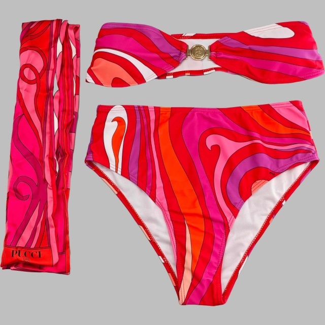 Tube Top High Waist Swimwear Bikinis Set