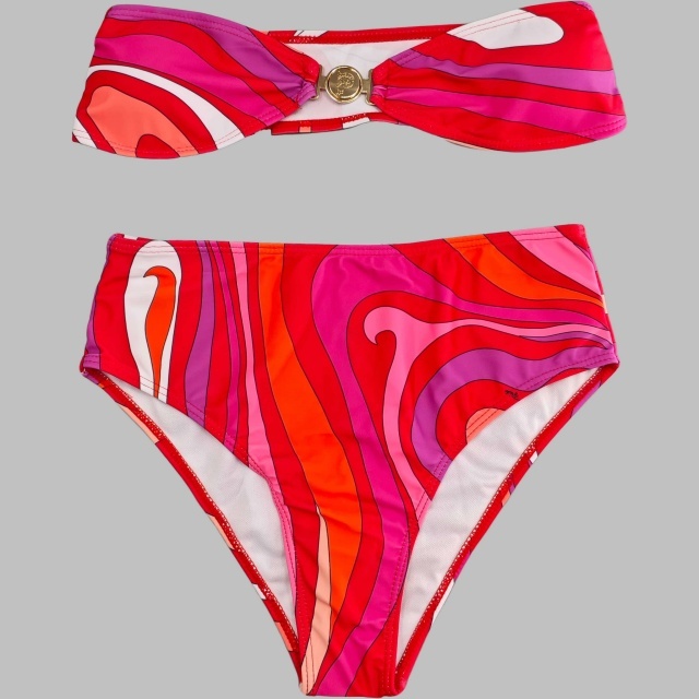 Tube Top High Waist Swimwear Bikinis Set