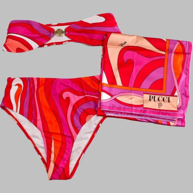 Tube Top High Waist Swimwear Bikinis Set