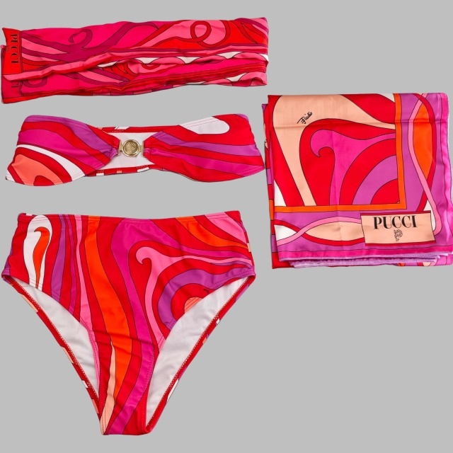 Tube Top High Waist Swimwear Bikinis Set