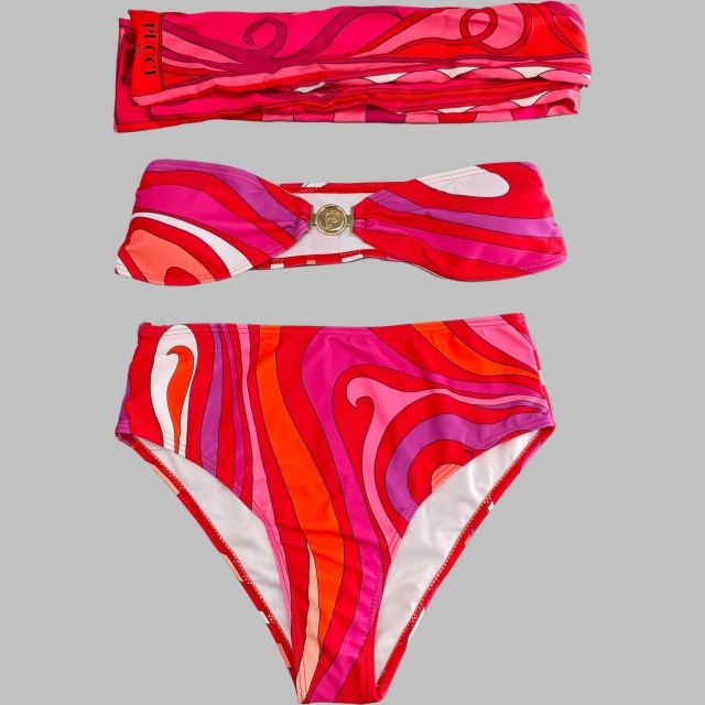 Tube Top High Waist Swimwear Bikinis Set