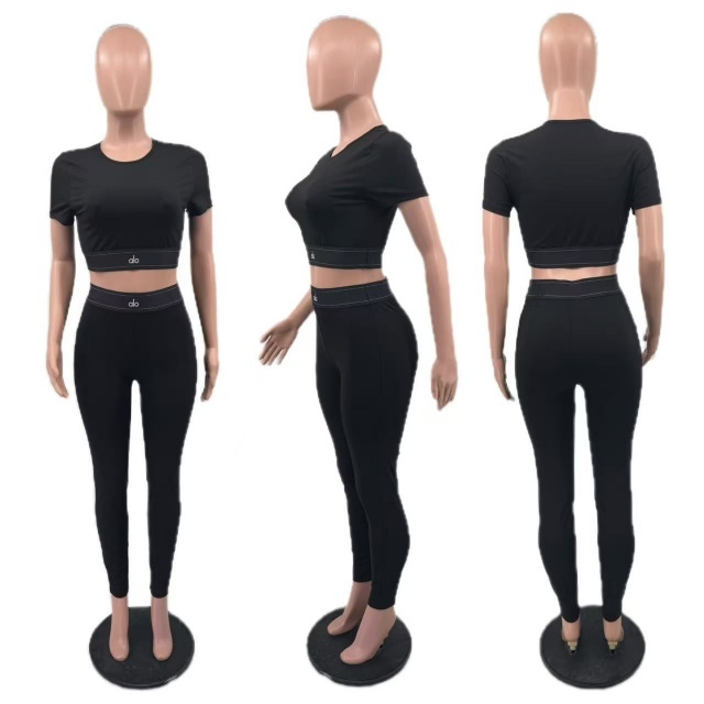 Short Sleeve High Waist Yoga Tracksuit Set