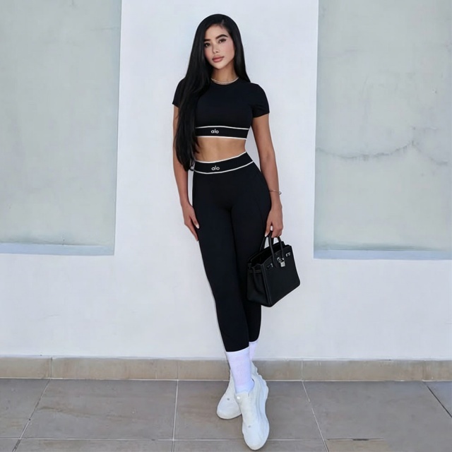 Short Sleeve High Waist Yoga Tracksuit Set