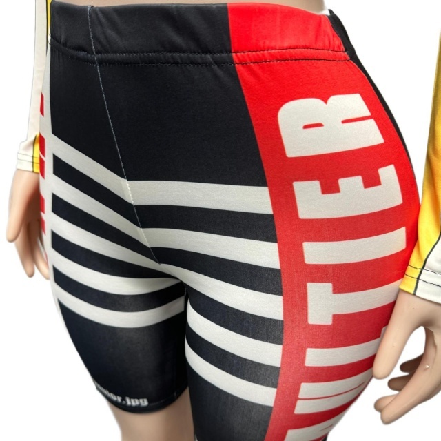 Contrast Color Printed Slim Fitted Short Set