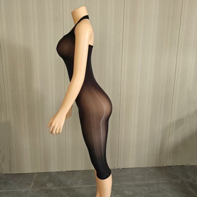Halter Neck See Through Lingerie Romper