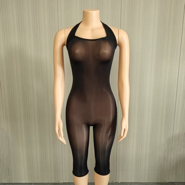 Halter Neck See Through Lingerie Romper