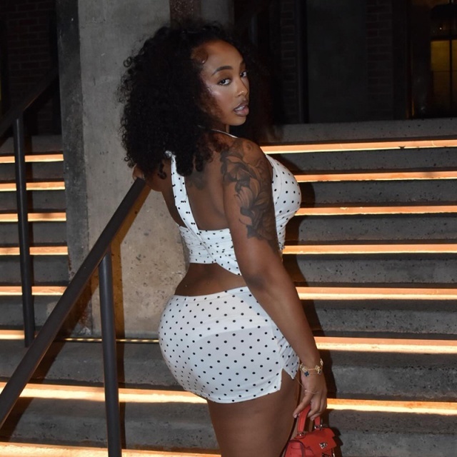 Dots Printed Halter Top Bodycon Skirt Set