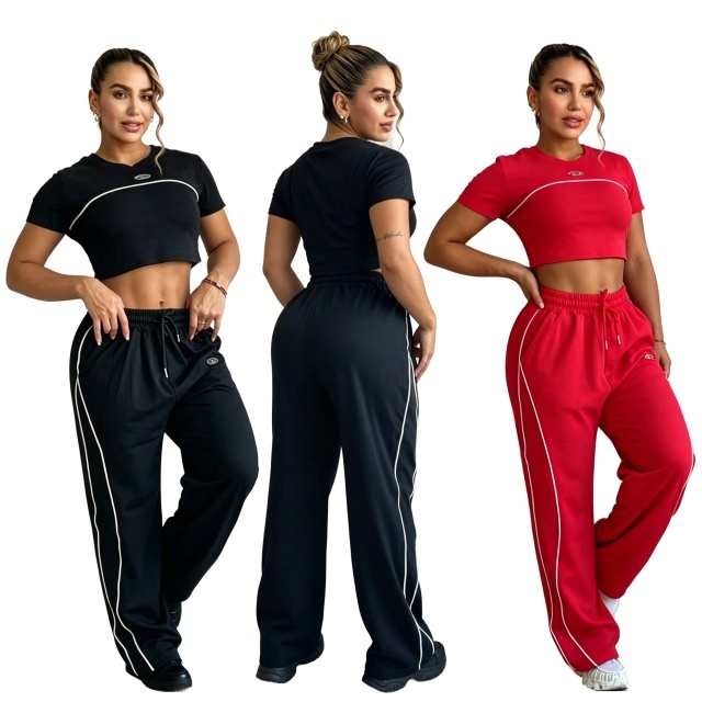 Fashion Short Sleeve Casual Women Jogging Suit