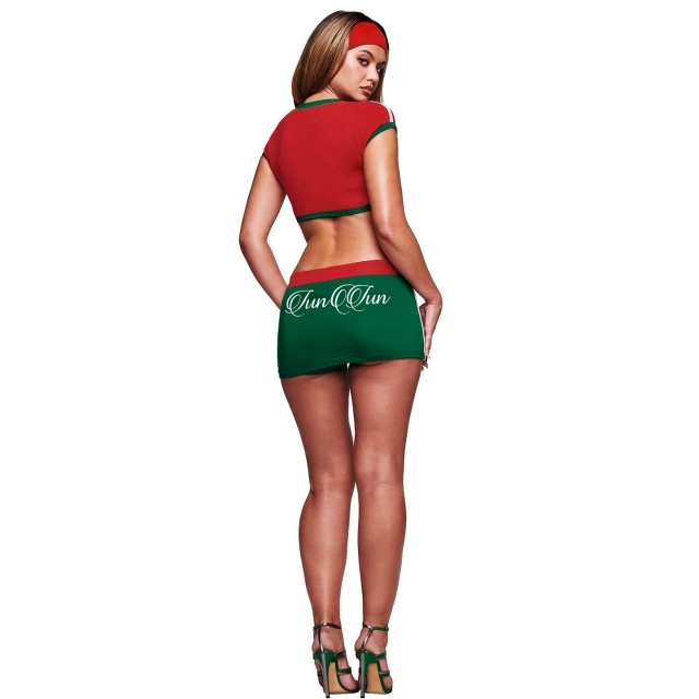 Contrast Color Crop Top Bodycon Skirt Set