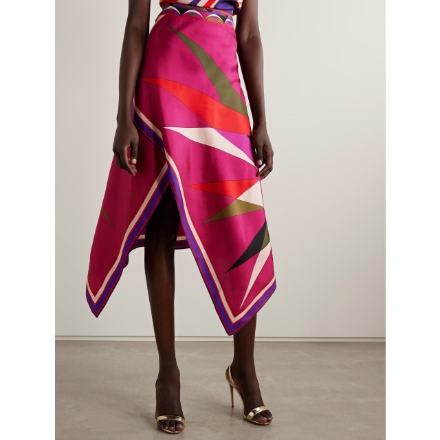 Vacation Style Printed Halter Top Irregular skirt Set