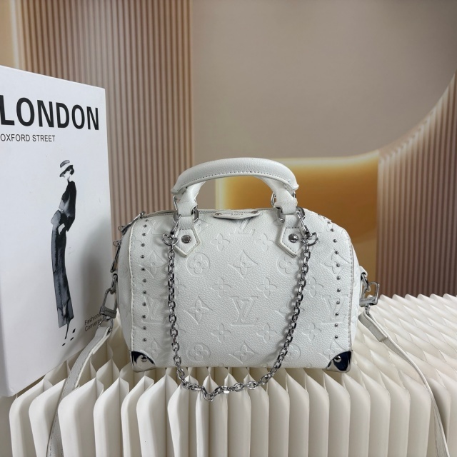 Luxury Fashion Leather Embossing Crossbody Boston Bags