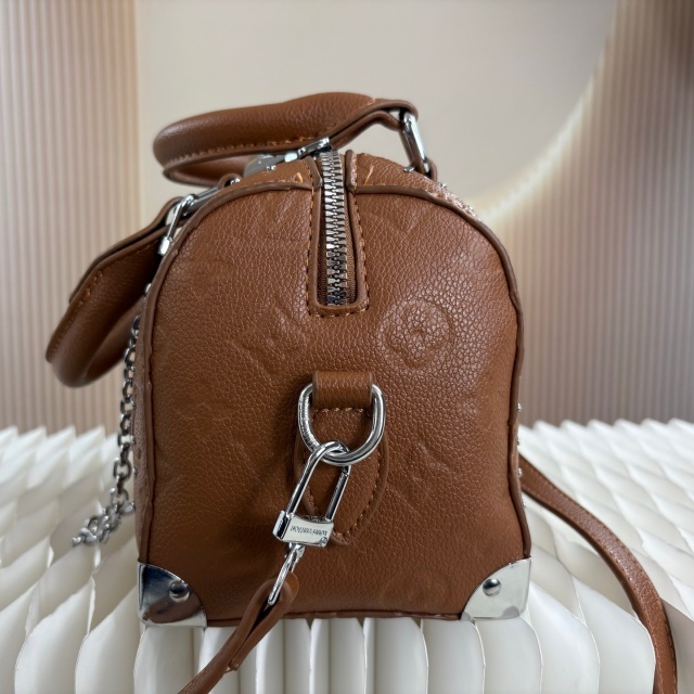 Luxury Fashion Leather Embossing Crossbody Boston Bags