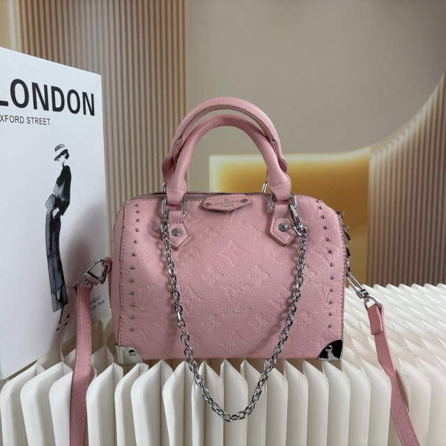 Luxury Fashion Leather Embossing Crossbody Boston Bags