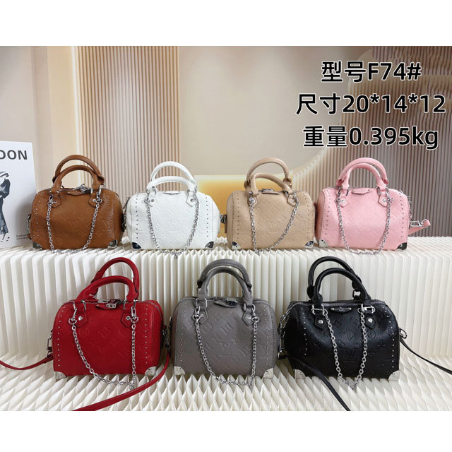 Luxury Fashion Leather Embossing Crossbody Boston Bags