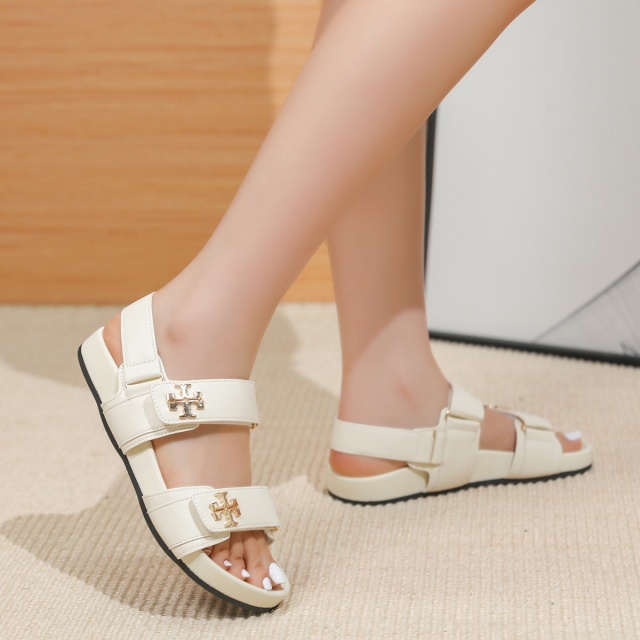 Fashion Logo Velcro Beach Flat Sandals