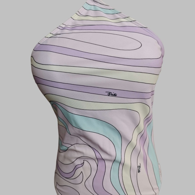 Chic Printed One Piece Swimsuit with Scarf