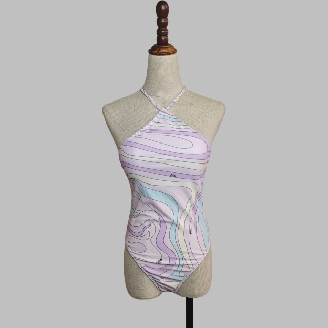 Chic Printed One Piece Swimsuit with Scarf